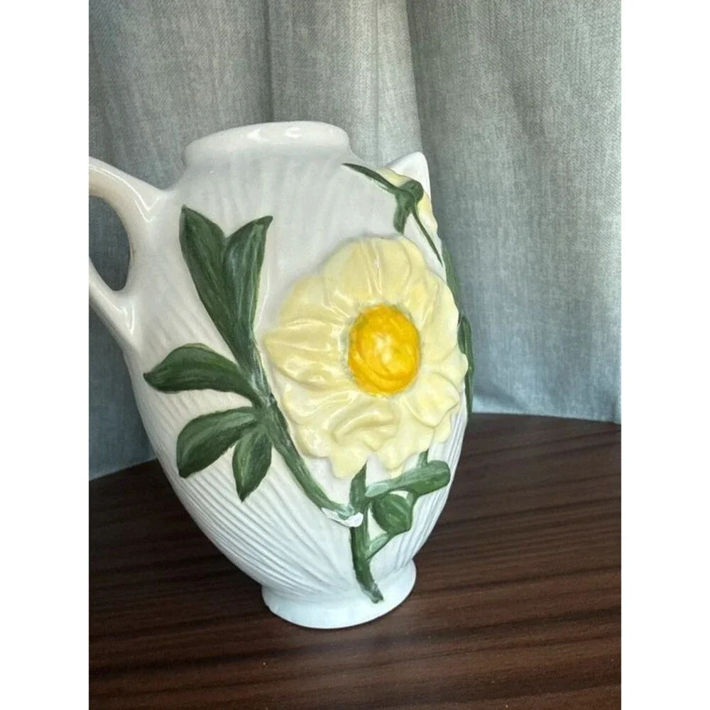VTG 90s Pottery Vase Handmade Signed Cottage Grandma Floral Urn